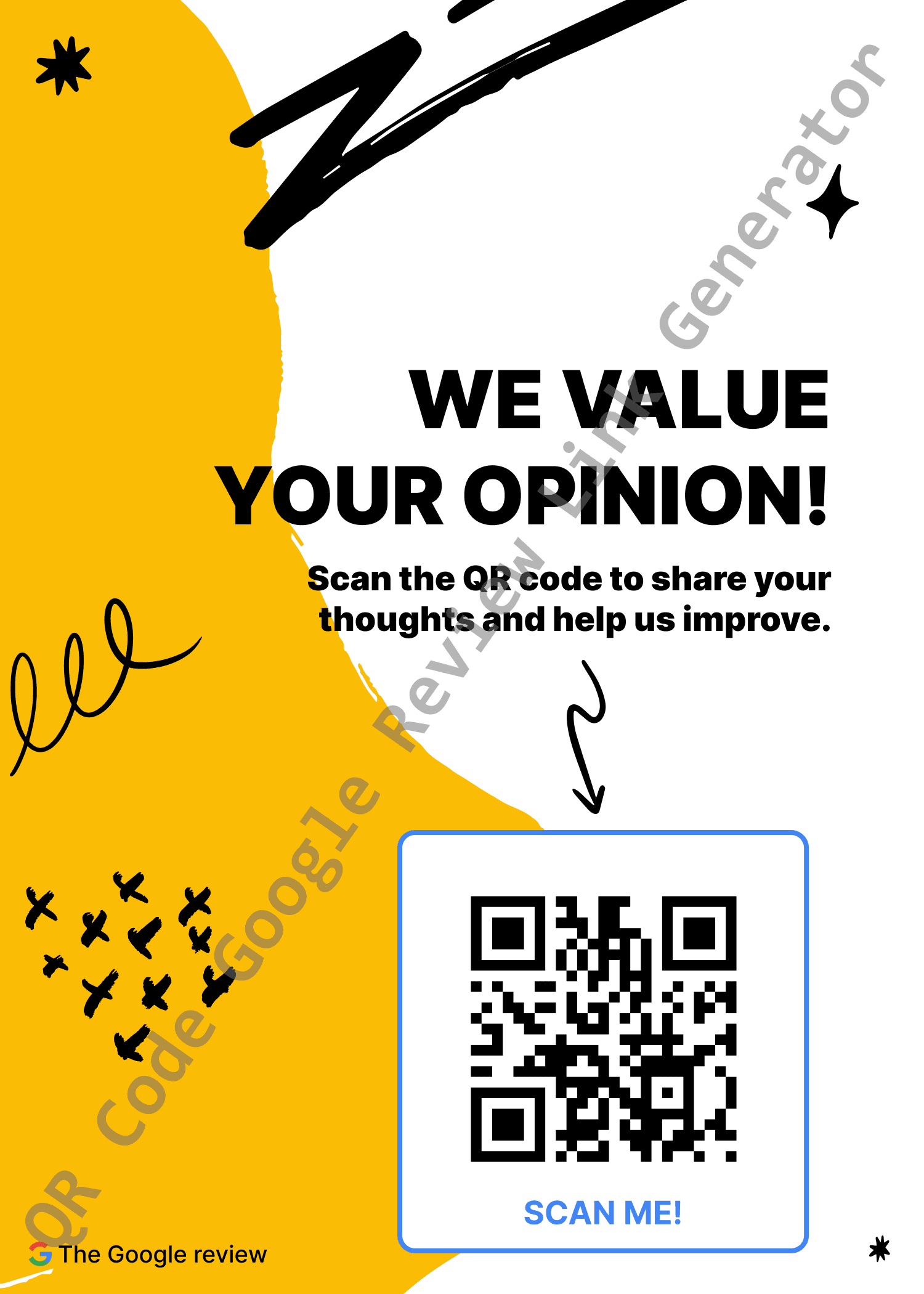 Flyers and Posters — Google review QR code template