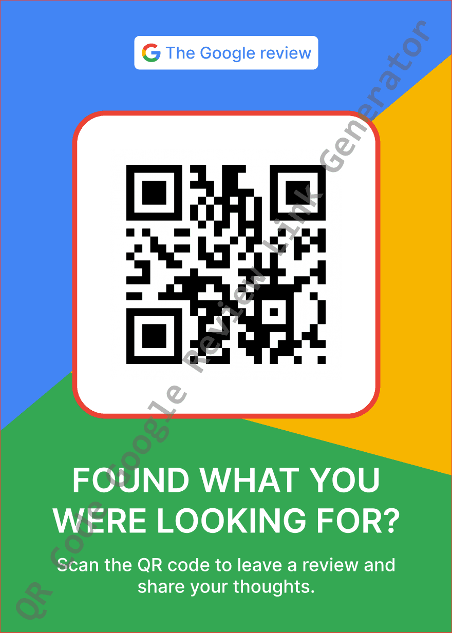 Menus or Catalogs — Google review QR code template
