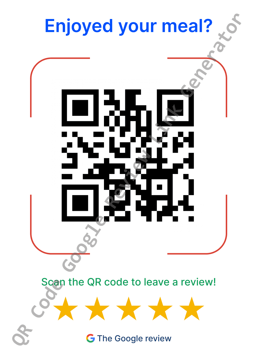 Table Sticker (V1) — Google review QR code template