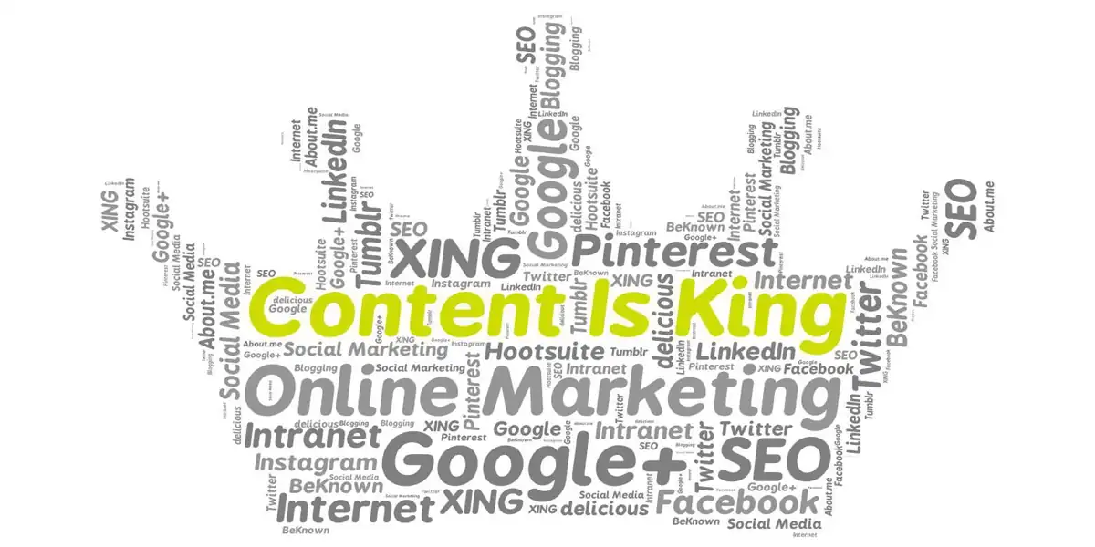 User-generated content – content marketing word cloud highlighting SEO and social media