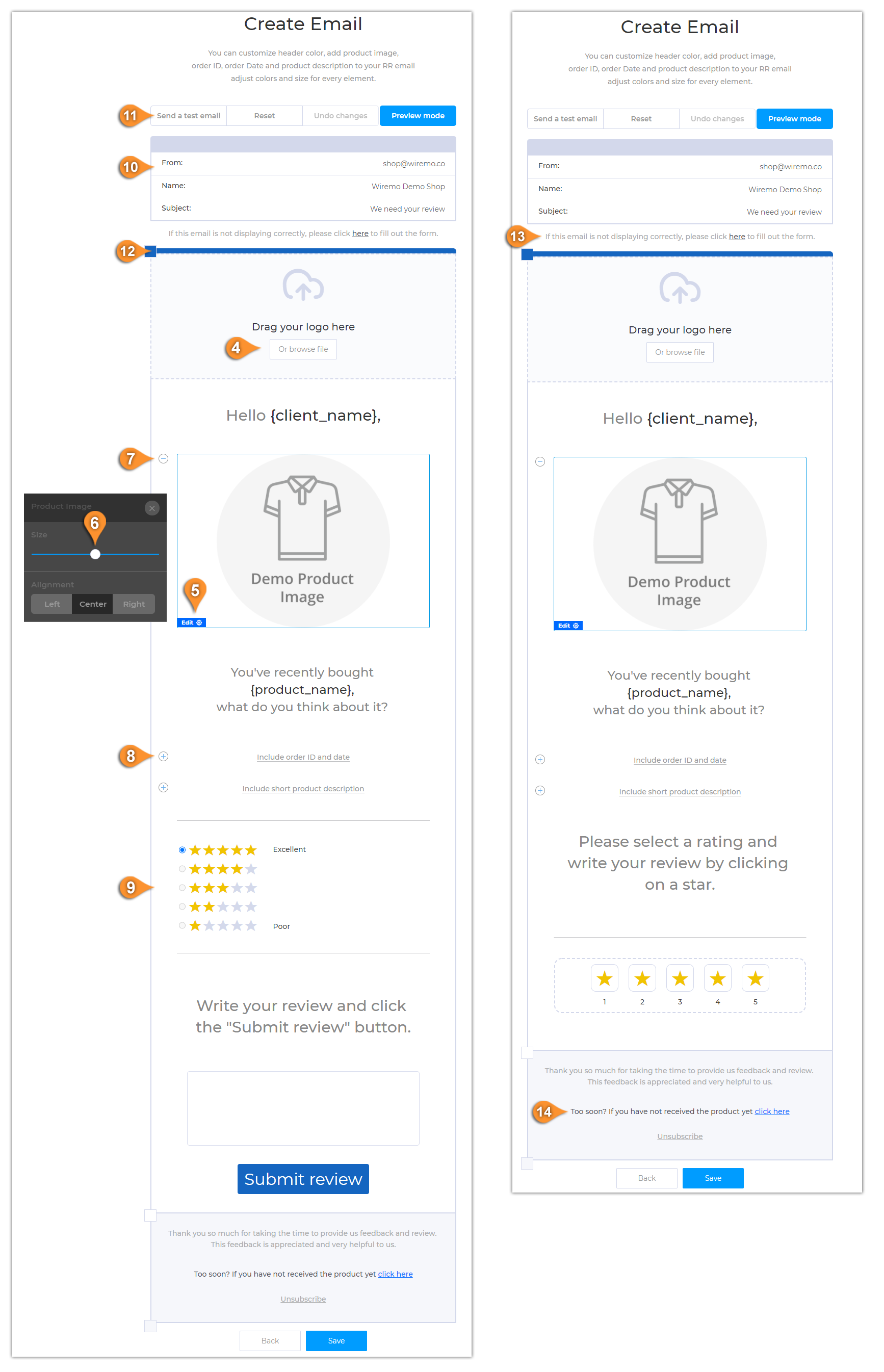 How to create an email template for automated review request