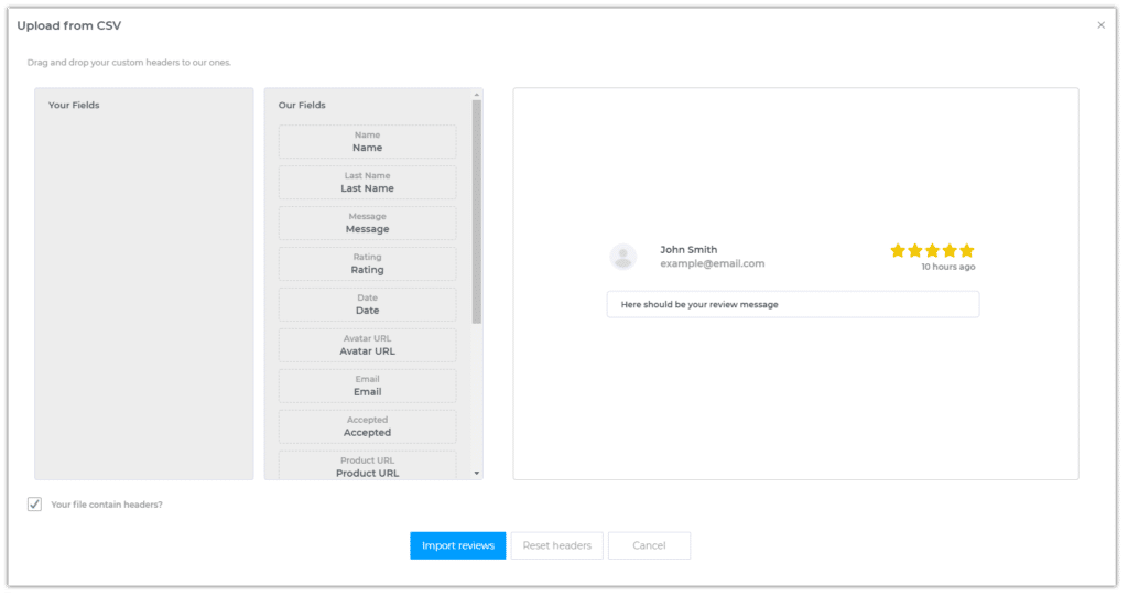 How to import reviews from CSV or Manually - Wiremo