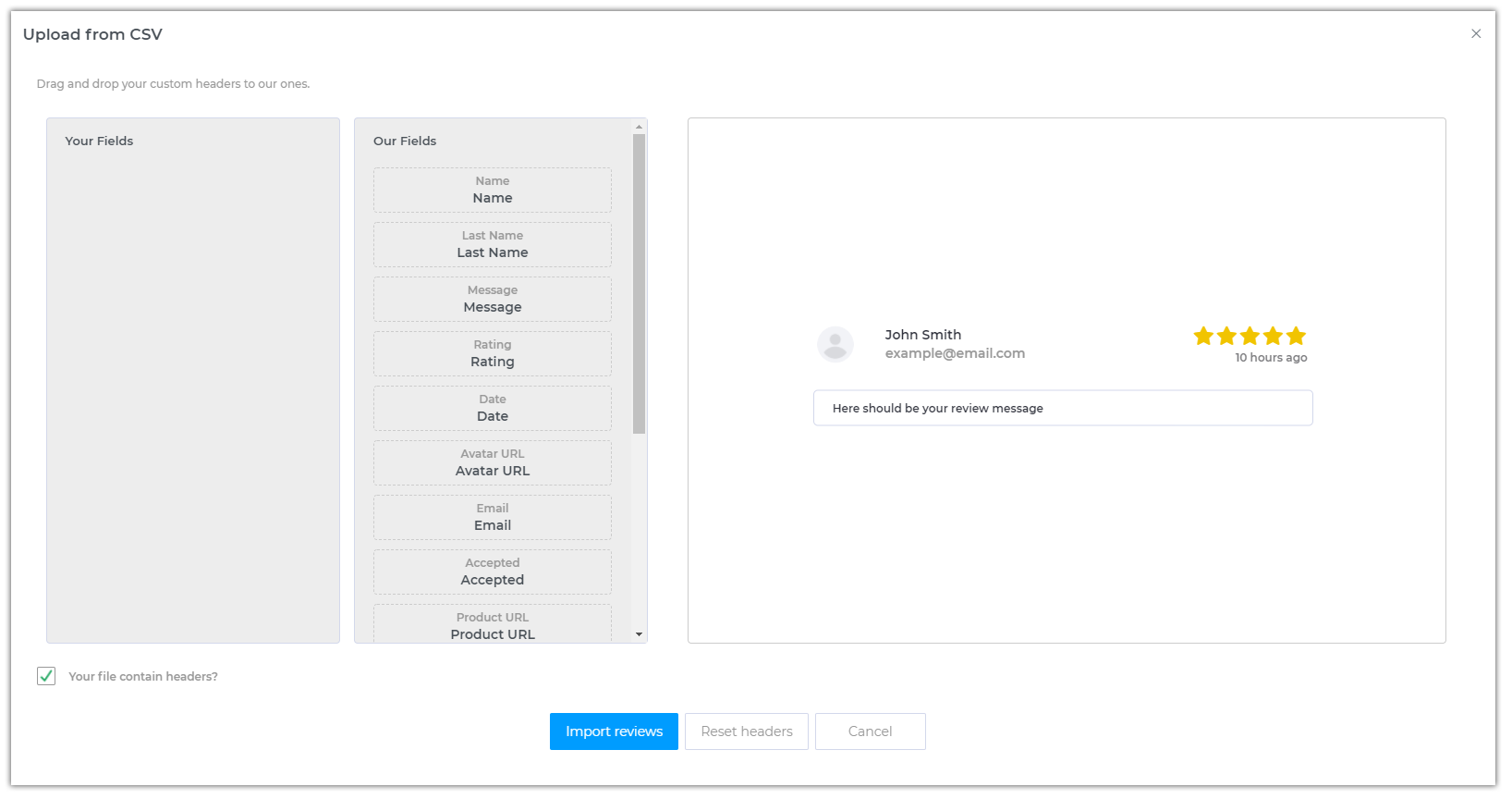 How to Import Reviews From CSV or Manually