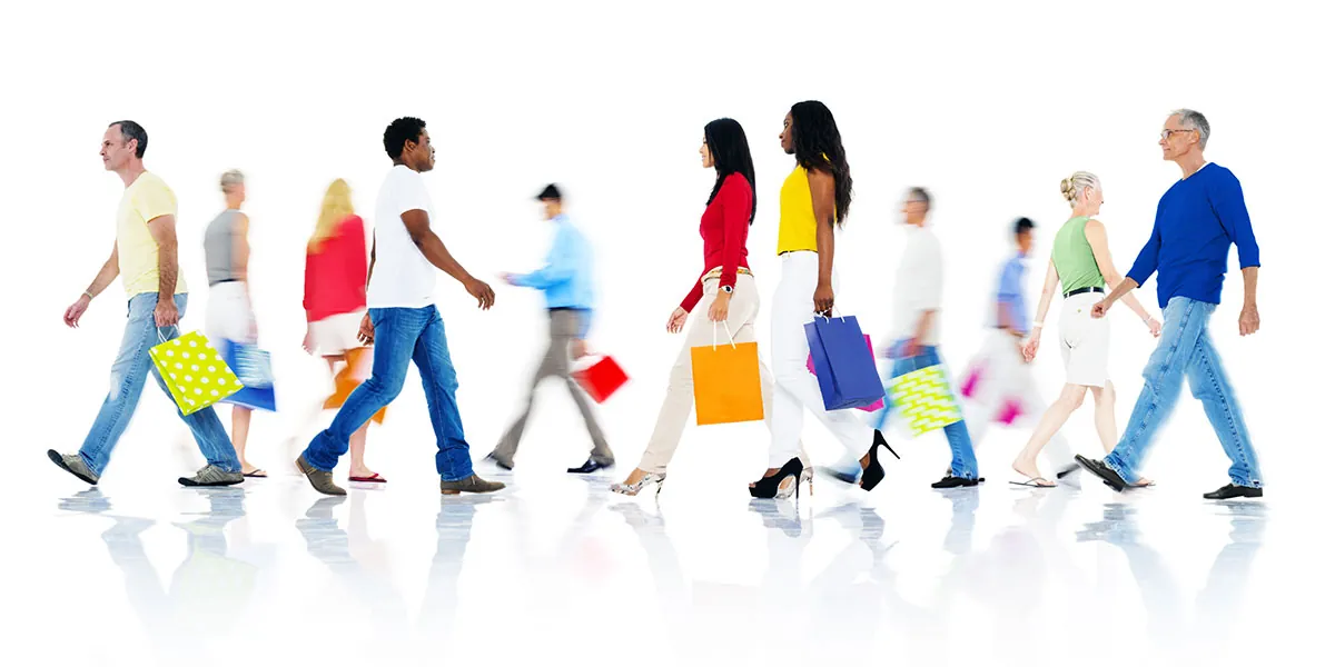 21st century generation of consumers representing modern shopping behavior and diversity