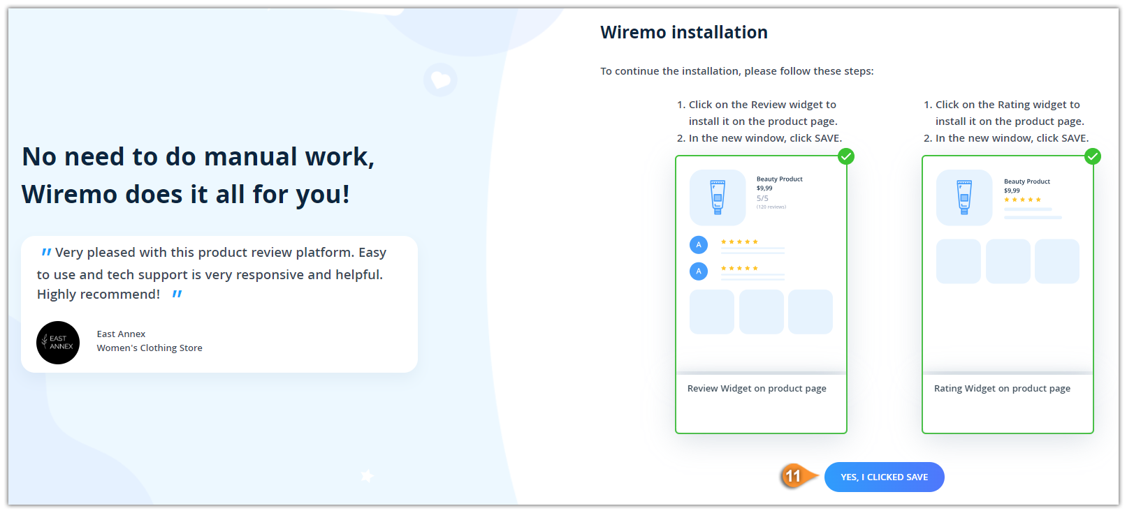 Saved Wiremo blocks Shopify