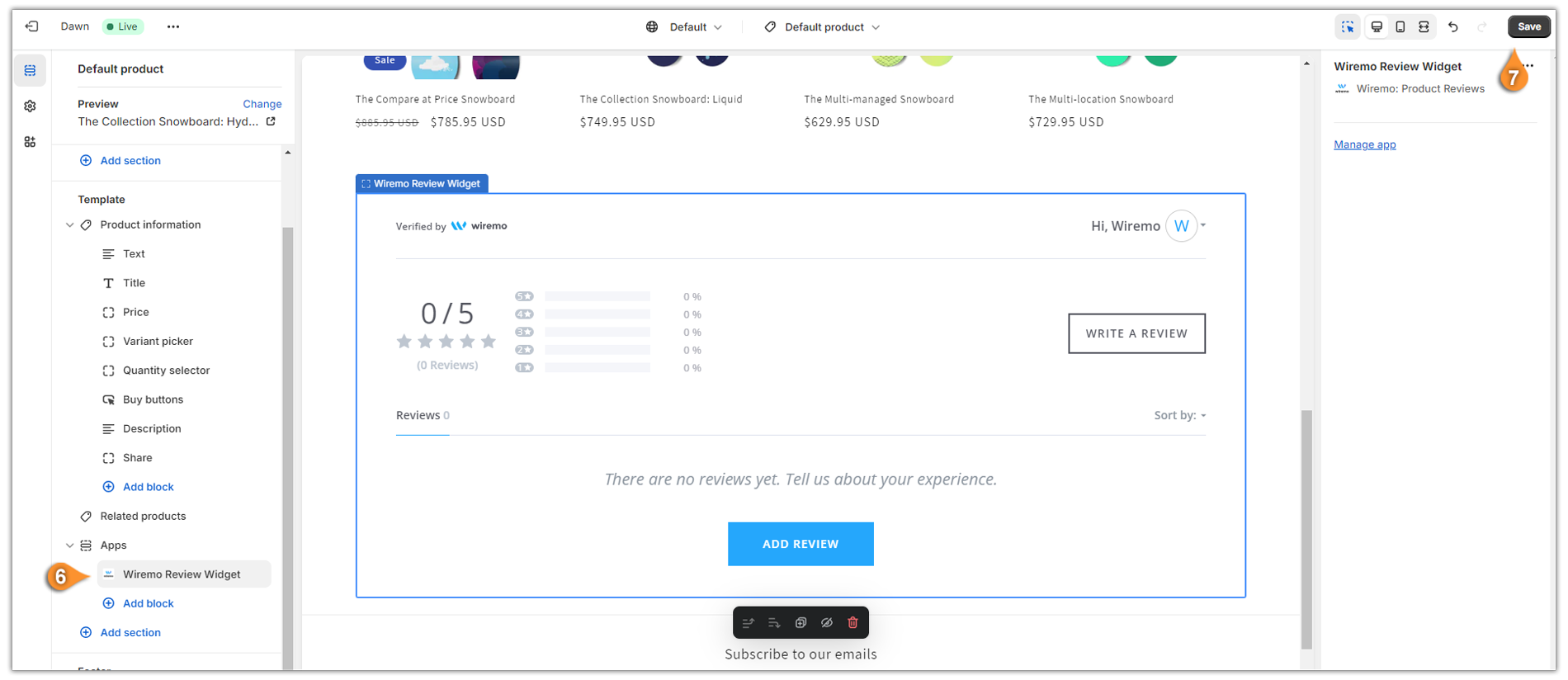 Shopify install Review widget