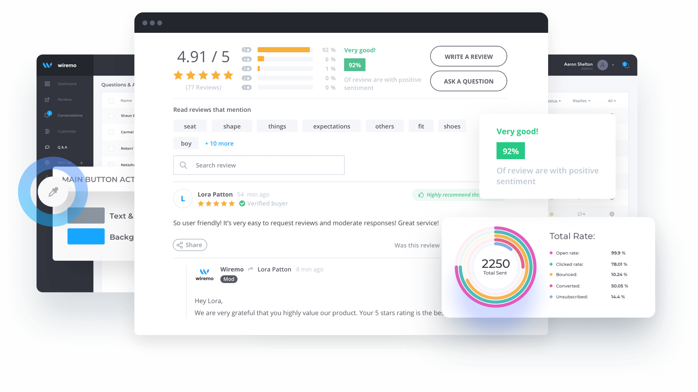 Customer reviews platform, Features