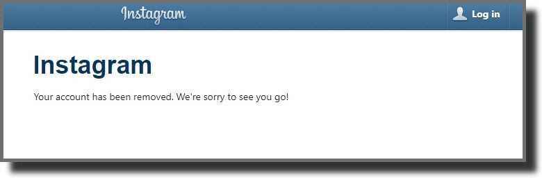 instagram remove account