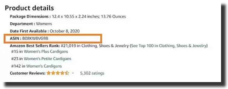 product details