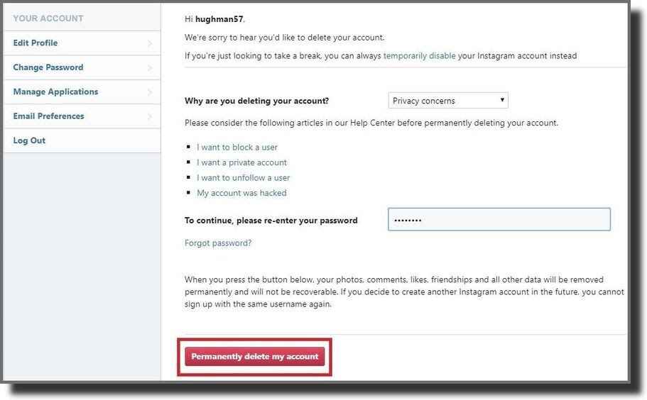 your account