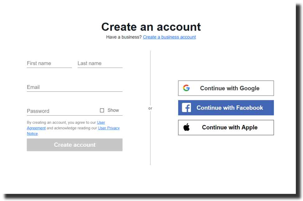create account ebay