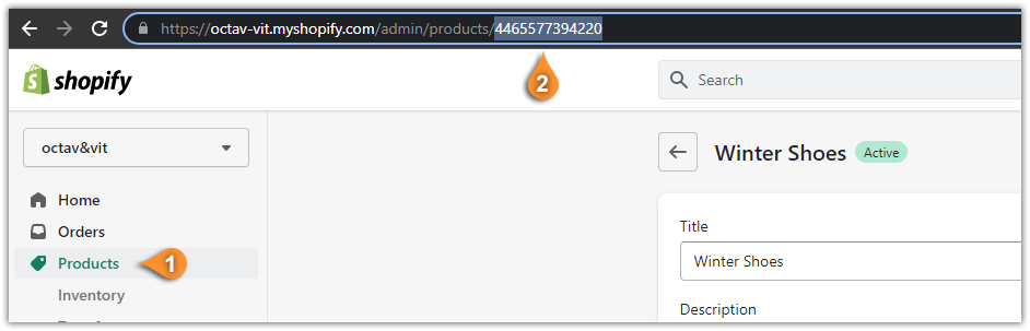 Shopify product ID