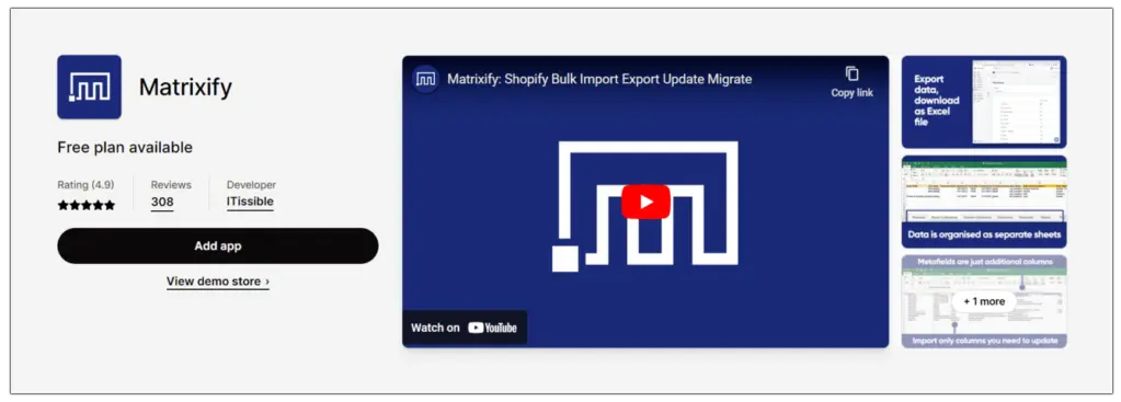Matrixify: Shopify Product Importer App