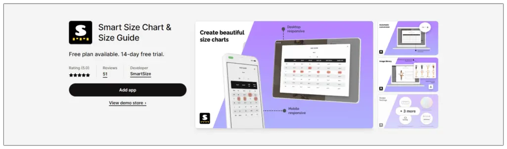 Smart, Shopify Size Chart App