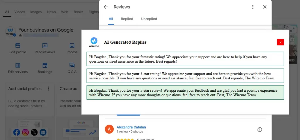 Choose an auto-reply Google Review Reply AI Assistant