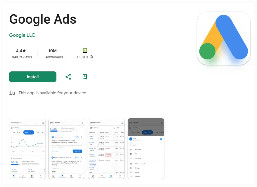 Google Local Services Ads application