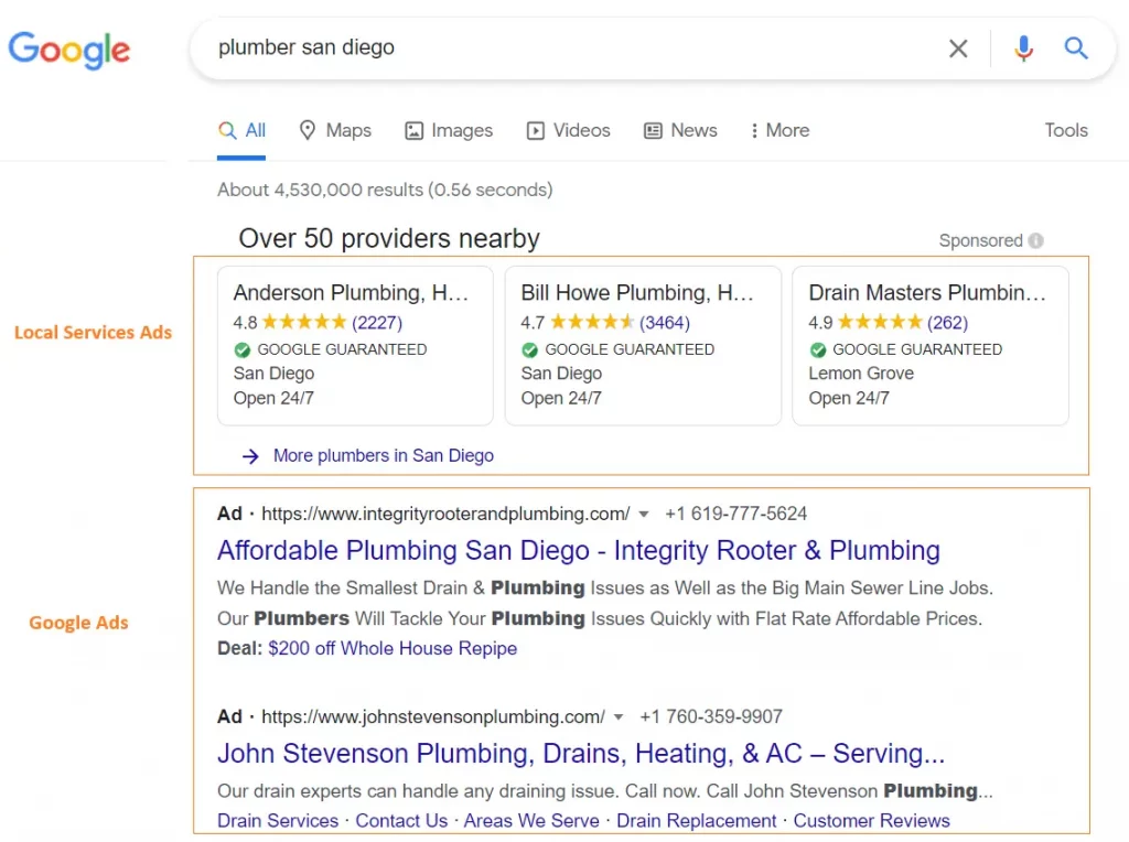 Google Local Services Ads and Google Ads
