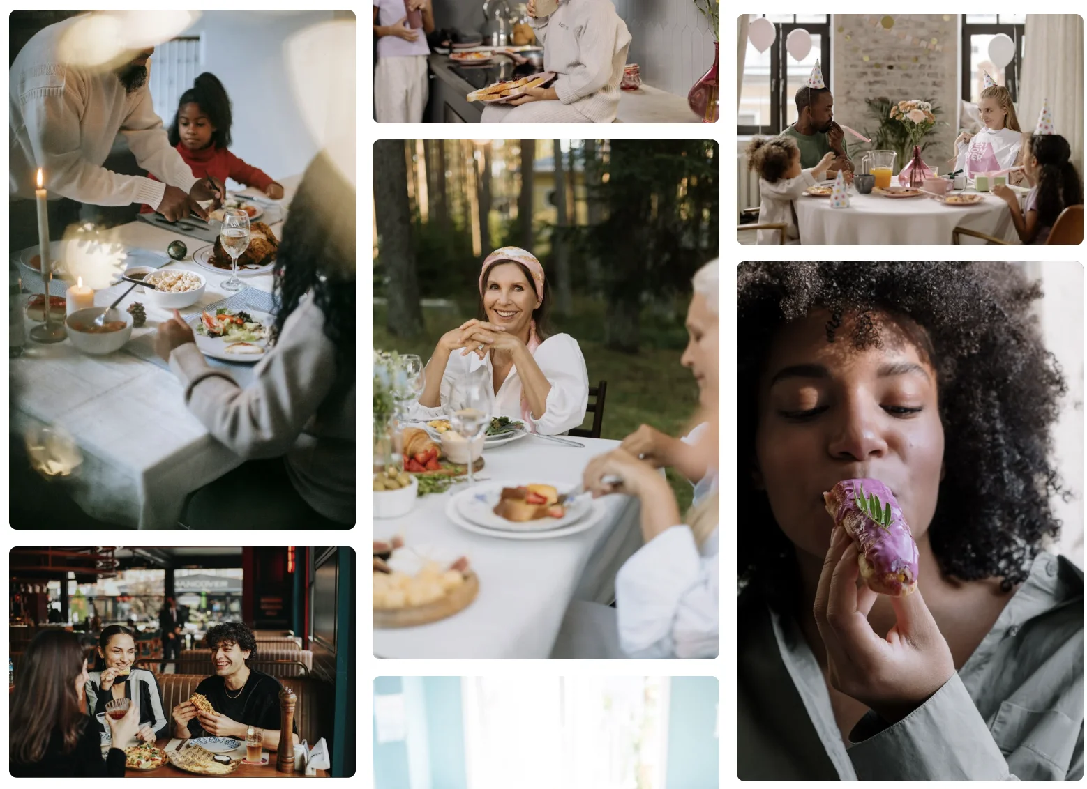 Happy customers dining, celebrating, and enjoying food for authentic Google Business photos