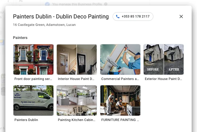 google business profile products services