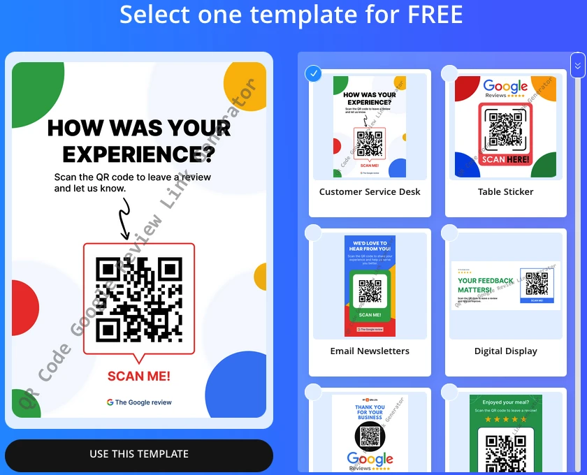 Free Google Review Card Templates with QR Codes