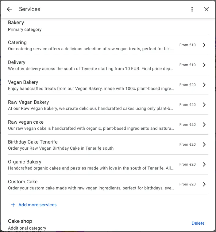 local business bakery services