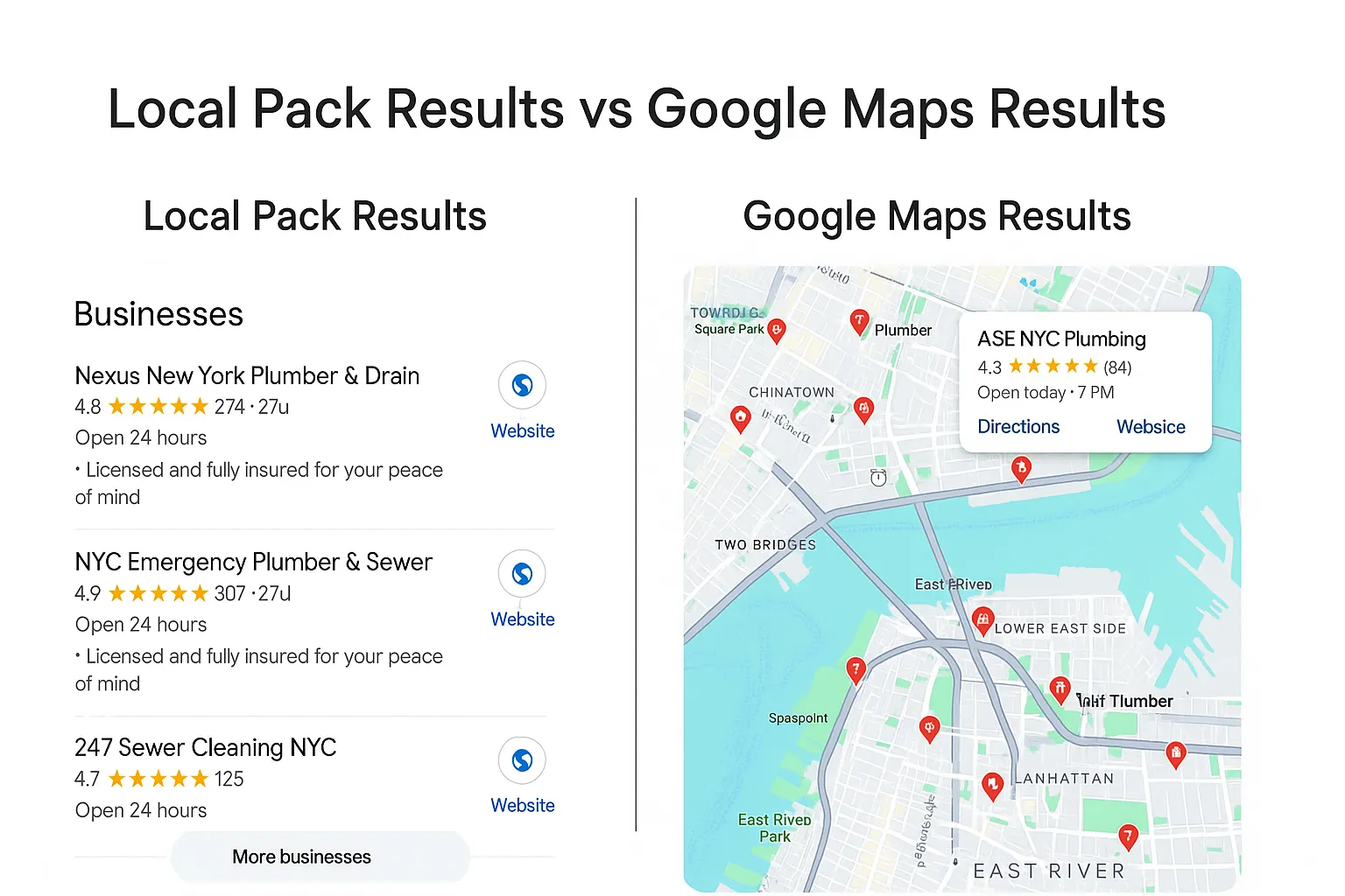 Local Pack vs Google Maps Results