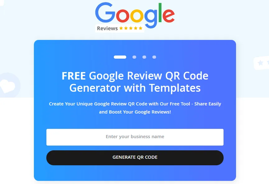 Google Review QR Code Generator tool interface