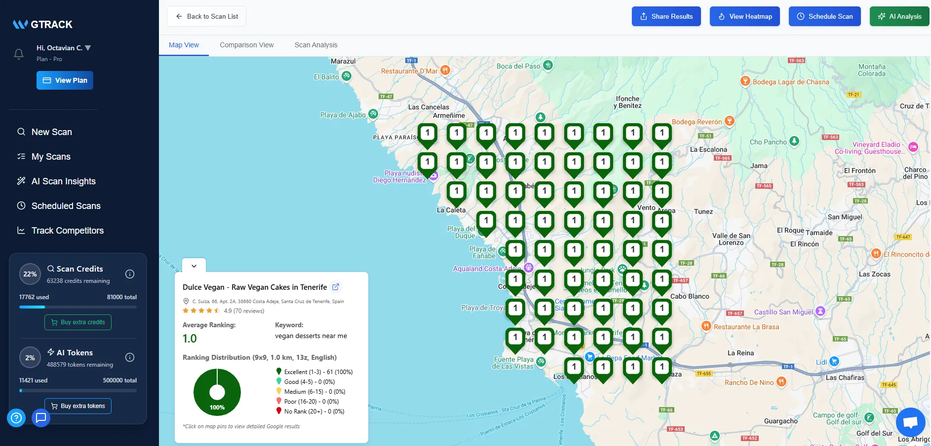 How to Master Local Keyword Research 7 GTrack local keyword ranking map