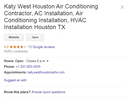 Example of keyword stuffing in a Google Business Profile business name