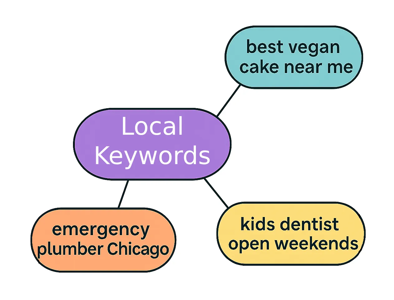 How to Master Local Keyword Research 2 Mind map of local keywords keywords