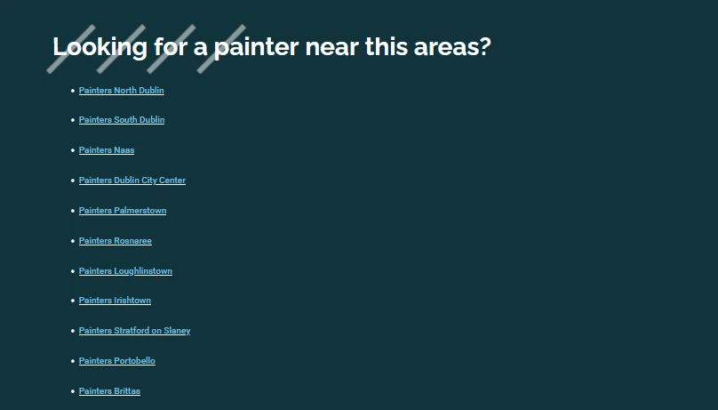 Painter location landing page links
