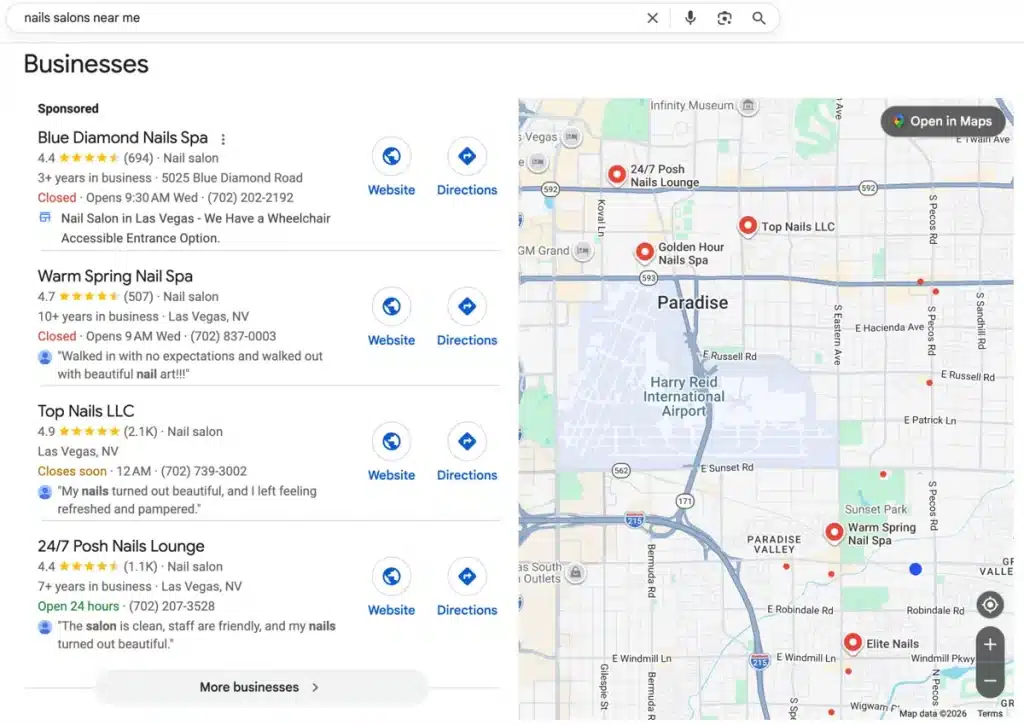 Local SEO Google Maps results showing how businesses get found by local customers
